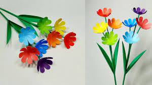 Stick Flower How To Make Stick Flower Diy Handcraft Ideas For Home Abigail Paper Crafts Paper Flowers Construction Paper Flowers Handmade Flowers Paper