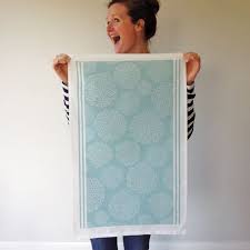 Asha Is A Contempoary British Tea Towel Design In Duck Egg Blue By Melanie Darwin It Looks Fabulous Styling Any Rang Towels Design Tea Towels Linen Tea Towel