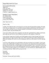 Head Chef Cover Letter Resumes Letters Cover Letter For Resume Lettering Cover Letter