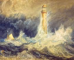 Bell Rock Lighthouse by J M W Turner - Ocean Sea Storm Waves 8x10 Print 1318  | eBay