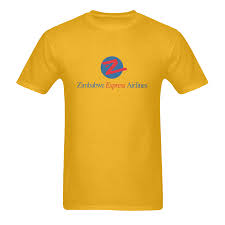 Zimbabwe Express Airlines Yellow Gildan Softstyle T Shirt 64000 Made In Usa
