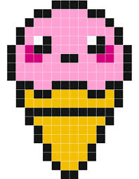L'objectif est de remplir la grille en entier avec des mots. Stickaz Cute Icecream Grille Pixel Art Pixel Art A Imprimer Pixel Art