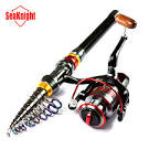 Telescopic fishing rod with reel