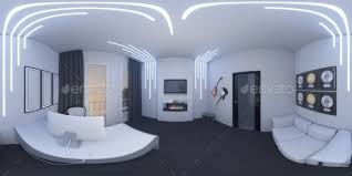 3d Illustration Of A Home Office In A Space Style Interior Design Degree Interior Design Career 3d Interior Design