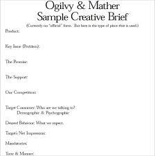 The writer must first establish clear objectives. Ogilvy Brief Creative Brief Template Ads Creative Job Application Letter Sample