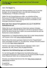Auf dem ausgedruckten kassenbon oder der karte ist ein code angegeben. Congstar