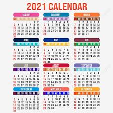 Editable Colorful 2021 Calendar Design 2021 Calendar Design Png Transparent Clipart Image And Psd File For Free Download In 2020 Calendar Design 2021 Calendar Calendar
