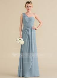 Us 127 00 A Line Princess One Shoulder Floor Length Chiffon Bridesmaid Dress W Floor Length Chiffon Bridesmaid Dresses Chiffon Bridesmaid Bridesmaid Dresses