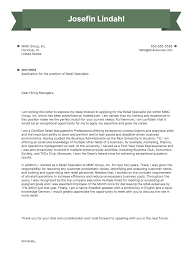 Retail Specialist Cover Letter Example Kickresume