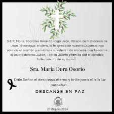 Nota de Duelo ✝️ S.E.R. Mons. Sócrates René Sándigo Jirón, Obispo de la  Diócesis de León, Nicaragua, el clero, la feligresía de nuestra Diócesis,  nos unimos en oración y enviamos nuestras más