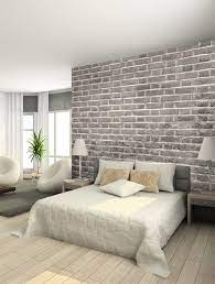 Papier Peint Trompe L œil 33 Idees Pour Embellir Maison Brick Wallpaper Bedroom Brick Wall Bedroom Wallpaper Design For Bedroom