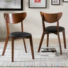 Mid century møbler is one of the leading mid century furniture dealers in the united states set of six kai kristiansen for fritz hansen teak + leather dining chairs. Dining Side Chair Mid Century Chair Black Faux Leather Seat Home Office Chair For Sale Online Ebay