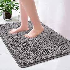 Besides the decorative function, the mats are practical. Amazon Com Noahas Bath Rugs 24 X 36 Bathroom Rug Soft Luxury Chenille Bathroom Mats Non Slip And Absorbent Throw Rugs For Bath Tub Plush Microfiber Shower Rug Machine Washable Floor Carpet Grey Kitchen
