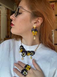 Hi friends ! Thought you might appreciate this real pansy flower jewelry  set I made https://syllia-art.myshopify.com/