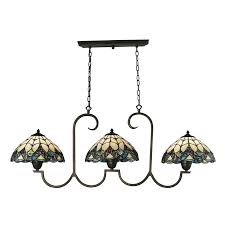 Art glass tiffany style glass shade vintage wall sconce lamp fixture one light for kitchen island dining room or living room, with switch. Westmore Lighting Creswell 51 In W 3 Light Tiffany Bronze And Tiffany Glass Tiffany Style Kitchen Island Light With Tiffany Style Shade At Lowes Com