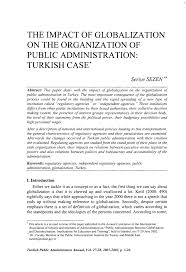 Pdf The Impact Of Globalization On The Organization Of Public Administration Turkish Case