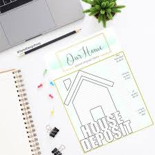 House Deposit Savings Tracker Printable Coloring Page