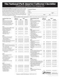 Before the new sierise start, the mint changed the reverse design this year, please check the. National Park Quarters Checklist Print Fill Online Printable Fillable Blank Pdffiller