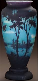 Daum Overlay Glass Landscape Vase Circa 1900 Cameo Daum Nancy With The Cross Of Lorraine Ht 13 3 4 In Verre Verres Anciens Porcelaine