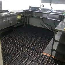 Remove all water with wet vac or mop. China Anti Slip Holes Hollow Ring Interlock Restaurant Commercial Rubber Kitchen Floor Mats China Kitchen Mat Rubber Flooring Mat