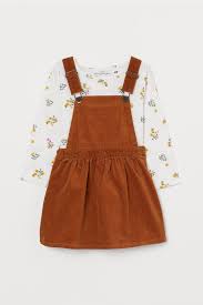 Overall Dress And Top Light Brown Floral Kids H M Us In 2020 Overall Dress Girls Dress Outfits Girls Fall Outfits