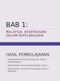 Perubahan yang terjadi hampir pada seluruh bidang kehidupan setelah terjadinya reformasi sungguh terasa sampai saat ini. Malaysia Kesepaduan Dalam Kepelbagaian