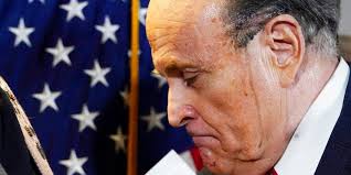 Donald trump's personal lawyer rudy giuliani appeared to be sweating a dark colour from his temples as he gave a news conference. Watch Rudy Giuliani S Hair Dye Trickle Down His Face At Wild Presser