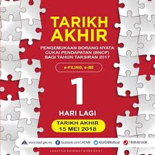 Pesanan lembaga hasil dalam negeri. Lhdn E Filing Tarikh Akhir 2019