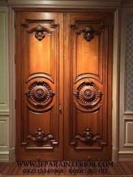 Minimalist Carved Tarung Carving Door Minimalist Teak Doors Pintu Kupu Tarung Ukir Minimalis Pint Wooden Main Door Double Door Design Main Door Design