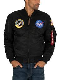 alpha industries nasa bomber jacket black