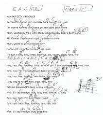 Black Beatles In The City Song Kansas City The Beatles Guitar Chord Chart Capo 3rd Fret Jazz Guitar Lessons Guitar Chord Chart Beatles Guitar
