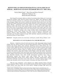 Pdf Kepentingan Fotografi Dalam Kandungan Sosial Kebudayaan Dan Sejarah Melayu Melaka Nadzri Sharif Academia Edu