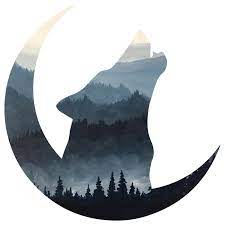 Black Wolf Silhouette Mountain Forest Landscape Wolf Silhouette Iphone Wallpaper Wolf German Shepherd Art