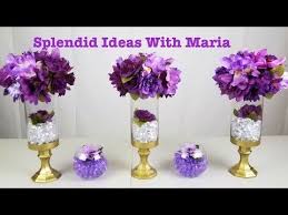 Centerpiece Ideas Diy Purple Gold Centerpiece Youtube Wedding Decorations Diy Centerpiece Gold Centerpieces Wedding Centerpieces Diy