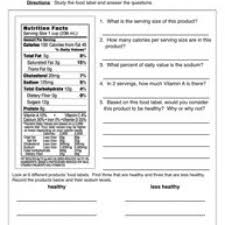 Reading Food Labels Worksheet Nutrition Labels Reading Food Labels Food Labels