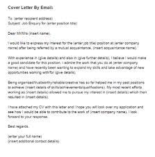 Through such letters, applicants market themselves to the employer, demonstrate their capability for the job, and the value they will bring to the employer. Cover Letter For A Job By Email Sample Just Letter Templates