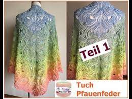 Schöne ausgefallene druck pfauenfeder muster verkauft stoff für kleider. Tuch Pfauenfeder Stricken Teil 1 Mit Veronika Hug Youtube
