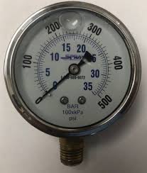 2-1/2" Glycerin Filled Pressure Gauge, 0-500 psi, Stainless ...