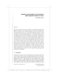 Pdf Between Accomodation And Resistance Upper Egyptian Migrants In Cairo