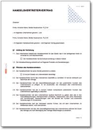 Zum ausgleichsanspruch wird häufig folgender ausspruch dreier kammervorsitzender des landgerichts. Handelsvertretervertrag At Vertrag Download
