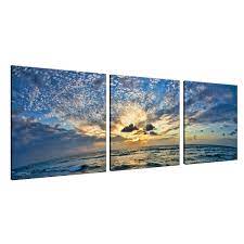 Lovehouse 3 piece ocean animal wall art painting mermaid tail canvas prints blue whale tail picture stretched easy to hang bathroom decor living room modern home decor stretched and framed 16x24x3 panels love house home we love art and want to share it with you to do everything. Ready2hangart Ocean 3 Piece Wrapped Canvas Wall Art Set
