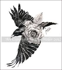 Raven With Rose Celtic Raven Tattoo Raven Tattoo Side Neck Tattoo