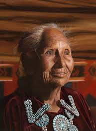 Artist lee alban,titled, navajo heritage (helen salazar and great grandson,  eyian kaytso).