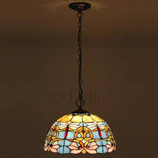 Two Light Tiffany Style Large Pendant Lighting For Dinning Room