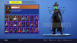 I think this skin has selectable styles, this looks like the same skin that's in the squad playlist image on the far left. Wicked Z1 This Is Not A Musical Halloween Concept Skin In Fortnite Fortnitebr