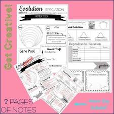 Evolution Speciation Doodle It Notes By Wiseflamingo Tpt Doodle Notes Free Doodles Notes