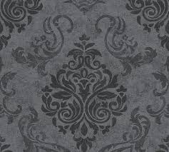 Vliestapete Barock Glitzer Schwarz 95372 3 As Creation Barock Tapete Tapete Grau Tapeten