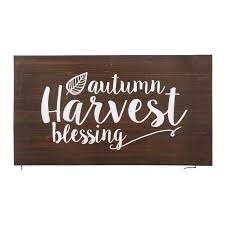 19 X34 Brown Autumn Harvest Blessing Wood Wall Decor Brown Autumn Wall Christmas Wall Decor Wood Wall Decor Christmas Tree Shop