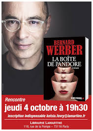 En librairie le 4 octobre 2018. Bernard Werber Donc La Premiere Dedicace Officielle De La Boite De Pandore Aura Lieu A La Librairie Lamartine 118 Rue De La Pompe Paris 16 Eme Le Jeudi 4 Octobre A 19h30 Facebook