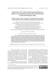 Pdf Medication Diet Fluid And Treatment Adherence Behavior Among Patients Subjected To Hemodialysis In Selected Hospital India
